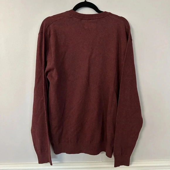 Soul of London Men's Long Sleeve V-Neck Maroon Organic Cotton Sweater Sz XL GUC - Picture 7 of 7